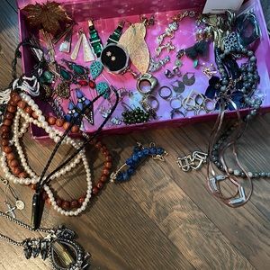 J crew plus other brand box of jewelry